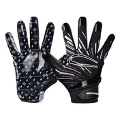 Cutters Sports Game Day Pro LE Receiver Football Gloves - Black/White Lux - Front and Back of Glove