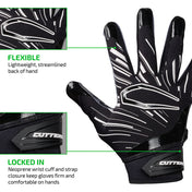FLEXIBLE - Lightweight, streamlined back of hand;
LOCKED IN - Neoprene wrist cuff and strap closure keep gloves firm and comfortable on hands