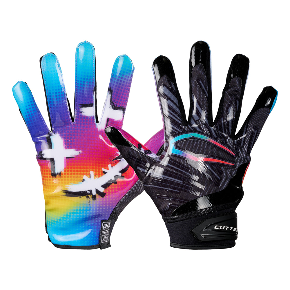 Multi Color Face Game Day Pro LE Receiver Gloves | Shock