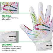 FLEXIBLE - Lightweight, streamlined back of hand;
LOCKED IN - Neoprene wrist cuff and strap closure keep gloves firm and comfortable on hands