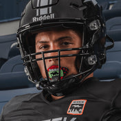 Tackle Football Athlete Wearing Shock Doctor Bolt Money Mouth Lux Lip Guard