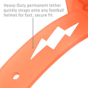 Shock Doctor Thunder Bolt Lip Guard - Orange - Heavy-Duty permanent tether quickly straps onto any football helmet for fast, secure fit.
