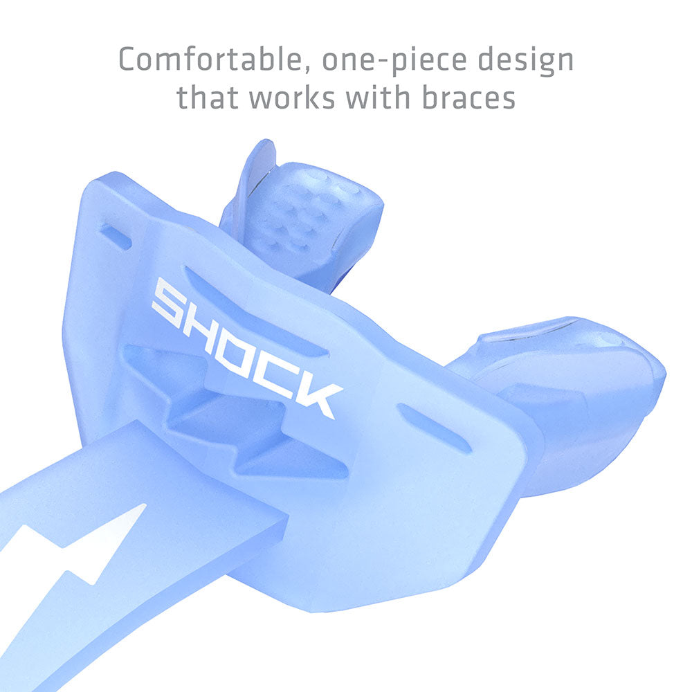 Shock Doctor Thunder Bolt Lip Guard - Columbia Blue - Comfortable, one-piece design that works with braces