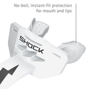 Shock Doctor Thunder Bolt Lip Guard - White - No-boil, instant-fit protection for mouth and lips