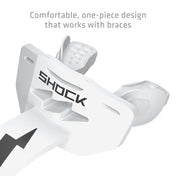 Shock Doctor Thunder Bolt Lip Guard - White - Comfortable, one-piece design that works with braces