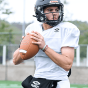 Tackle Football Athlete Wearing Shock Doctor Showtime White Practice Jersey