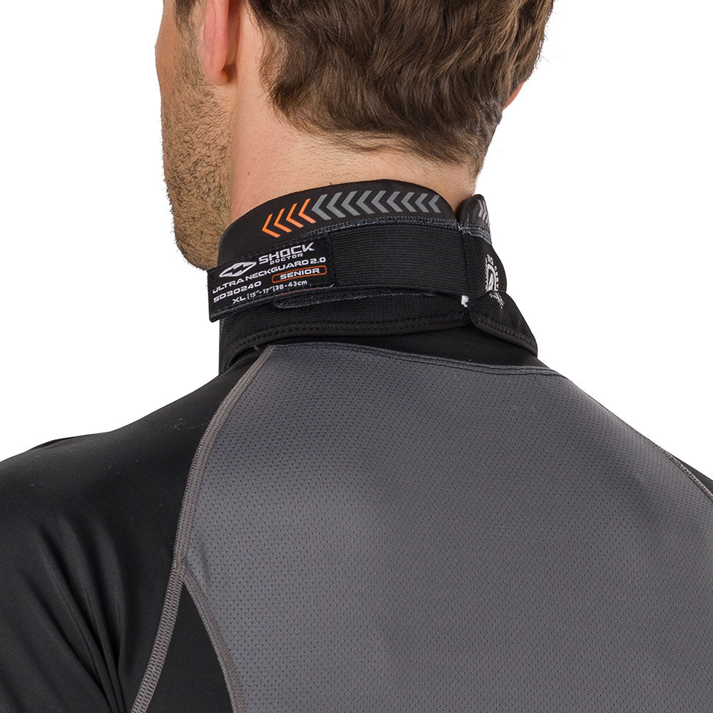 Shock Doctor Unisex Ultra 2.0 Hockey Neck Guard - On Model - Back Left Angle View