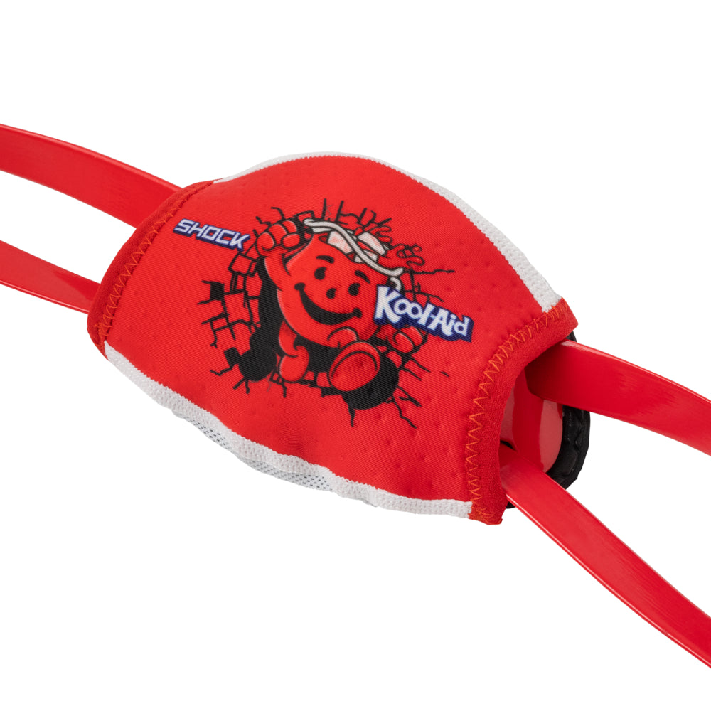 Shock Doctor Showtime LE Kool-Aid Cherry Strap Cover - Front Angle View With Straps