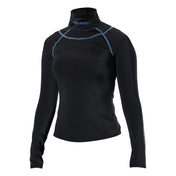 Shock Doctor Girl's Ultra Compression Hockey Long Sleeve Shirt With Integrated Neck Guard - Black - Front View