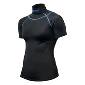 Shock Doctor Women's Ultra Compression Short Sleeve Hockey Shirt with Integrated Neck Guard  - Black - Front View
