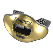 Shock Doctor Chrome Solid Max AirFlow Football Mouthguard - Gold - Front View