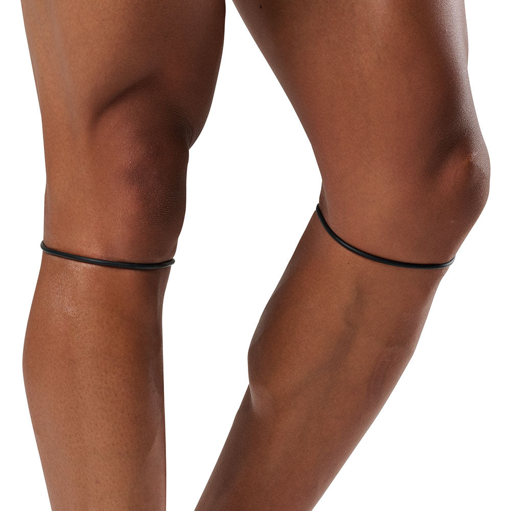 Shock Doctor Silicone Patella Band Pair - Black - Shown on Model's R and L knee