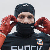 Youth  Tackle Football Athlete Wearing Shock Doctor Black "Sheisty" Ski Mask