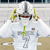 Youth Tackle Football Athlete Wearing Shock Doctor White "Sheisty" Ski Mask