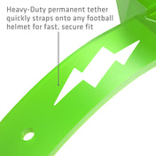 Shock Doctor Thunder Bolt Lip Guard - Heavy-Duty permanent tether quickly straps onto any football helmet for fast, secure fit