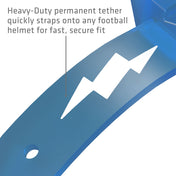 Shock Doctor Thunder Bolt Lip Guard - Heavy-Duty permanent tether quickly straps onto any football helmet for fast, secure fit