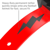 Shock Doctor Thunder Bolt Lip Guard - Heavy-Duty permanent tether quickly straps onto any football helmet for fast, secure fit