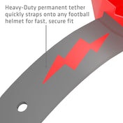 Shock Doctor Thunder Bolt Lip Guard - Heavy-Duty permanent tether quickly straps onto any football helmet for fast, secure fit