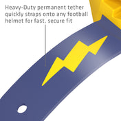 Shock Doctor Thunder Bolt Lip Guard - Heavy-Duty permanent tether quickly straps onto any football helmet for fast, secure fit