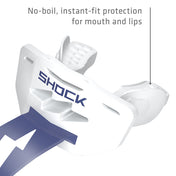 Shock Doctor Thunder Bolt Lip Guard - White/Navy - No-boil, instant-fit protection for mouth and lips