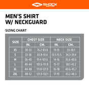 Men's Shirt with Neckguard Size Chart Image