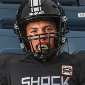 Tackle Football Athlete Wearing Shock Doctor Bolt Money Mouth Lux Lip Guard