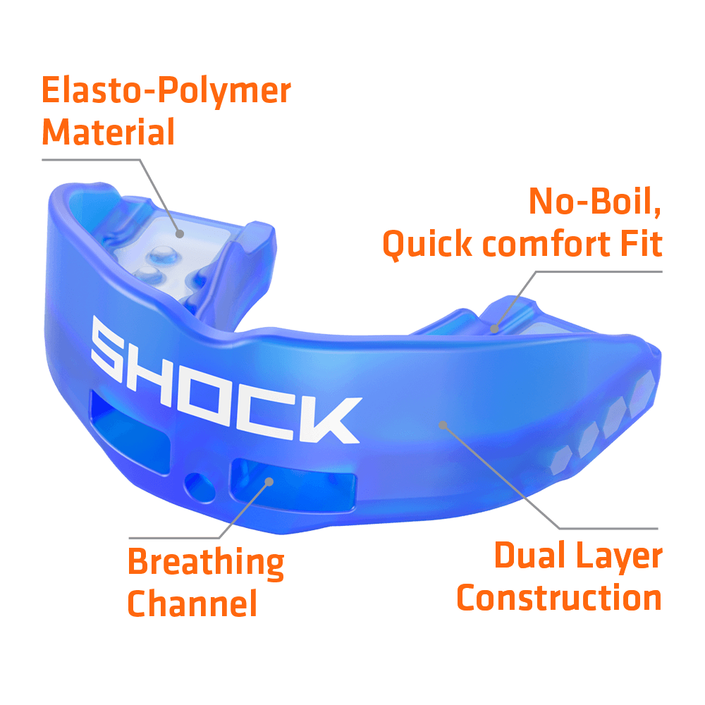 Shock Doctor Insta-Fit Royal Blue Youth Mouthguard - Tech View
