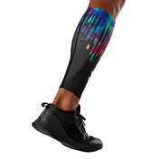 Shock Doctor Black Tie Dye Drip Showtime Compression Calf Sleeves - Back of Calf View