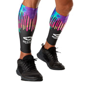 Shock Doctor Black Tie Dye Drip Showtime Compression Calf Sleeves - Hero