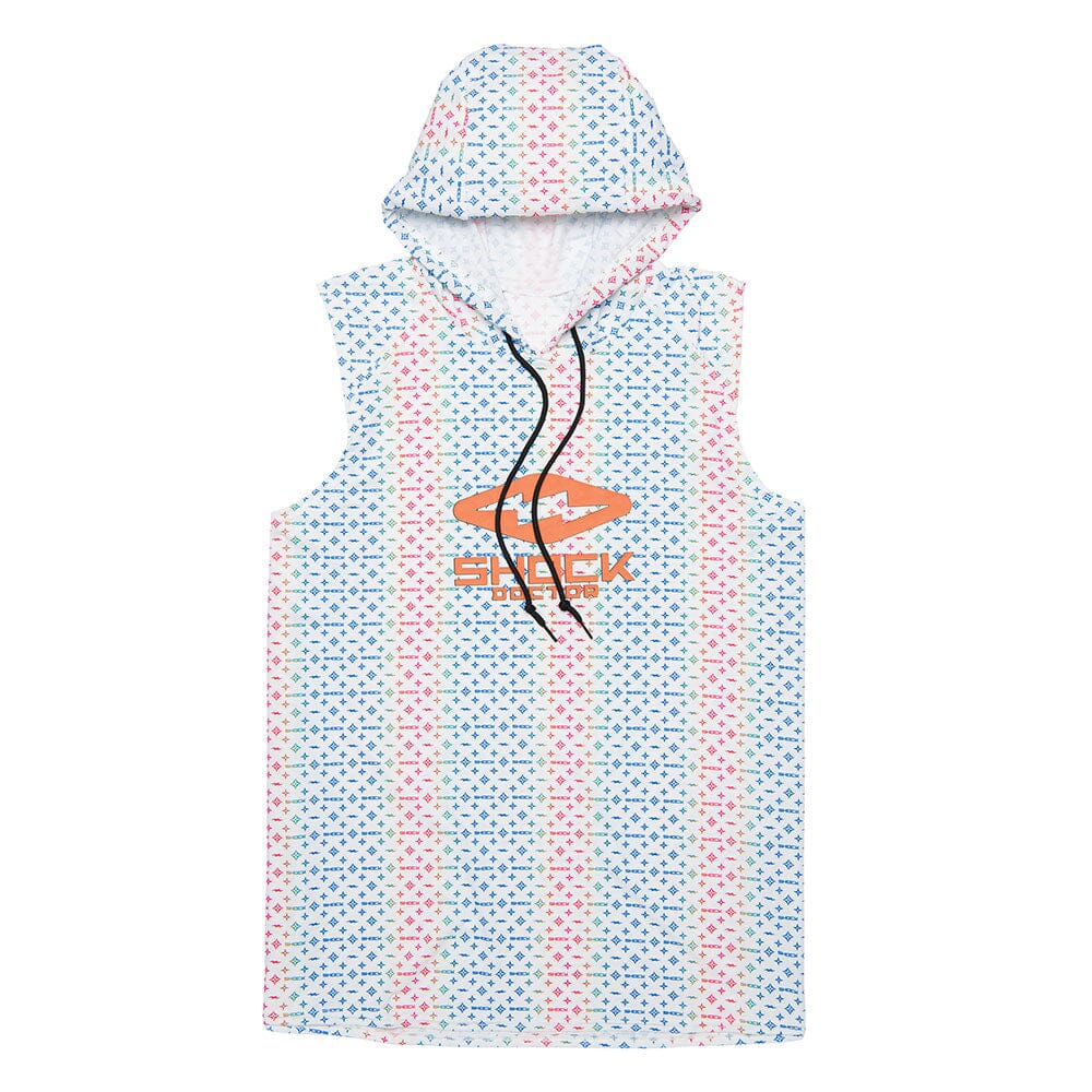 Shock Doctor Performance Sleeveless Hoodie in White Lux Color