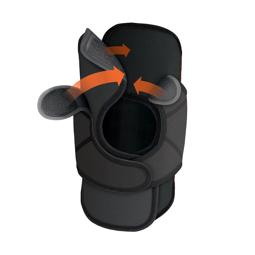 Shock Doctor Quick-On™ Knee Support with Versatile Over Wrap System™ - Front View with Straps