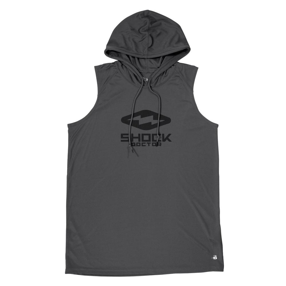 Shock Doctor Performance Sleeveless Hoodie - Grey - Front View