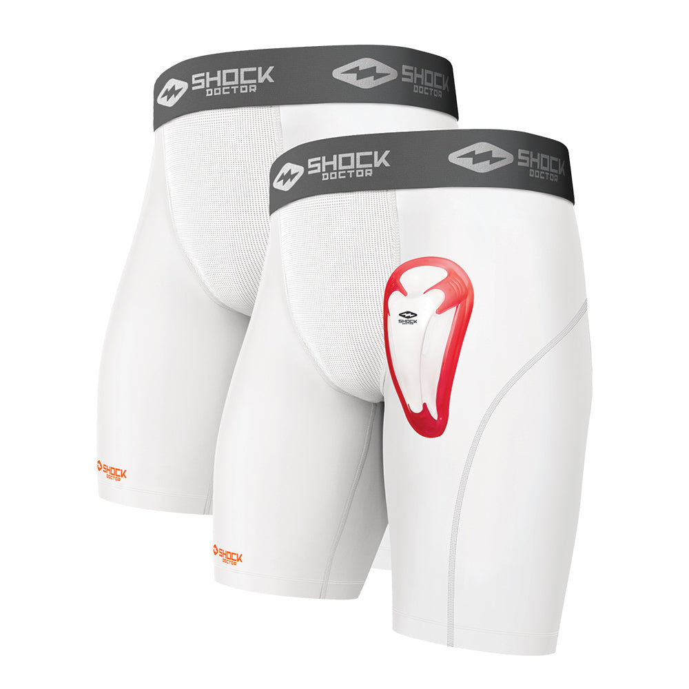Shock Doctor 2-Pack Core Compression Short with Bio-Flex Cup (Boy's Size)