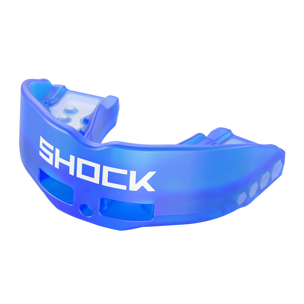Shock Doctor Insta-Fit Royal Blue Youth Mouthguard - Front Angle View