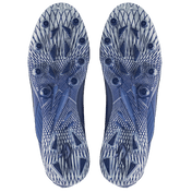 Phenom Elite Quantum Speed 2.0 football cleats in navy blue, bottom view of the TPU traction plate and multidirectional stud pattern