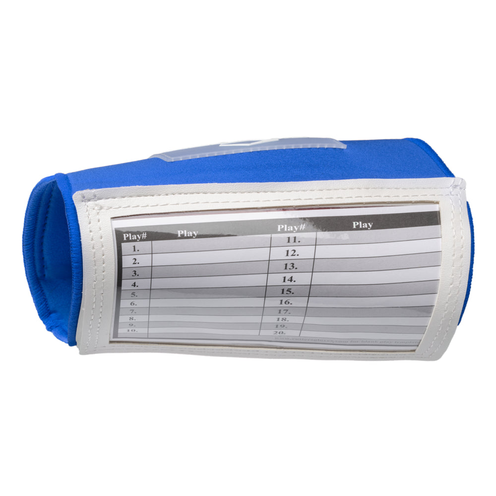 Cutters Triple Play Wristcoach showing back of product with call sheet