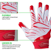 FLEXIBLE - Lightweight, streamlined back of hand;

LOCKED IN - Neoprene wrist cuff and strap closure keep gloves firm and comfortable on hands