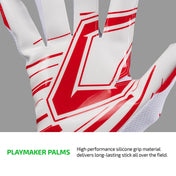 PLAYMAKER PALMS - High performance silicone grip material delivers long-lasting stick all over the field.