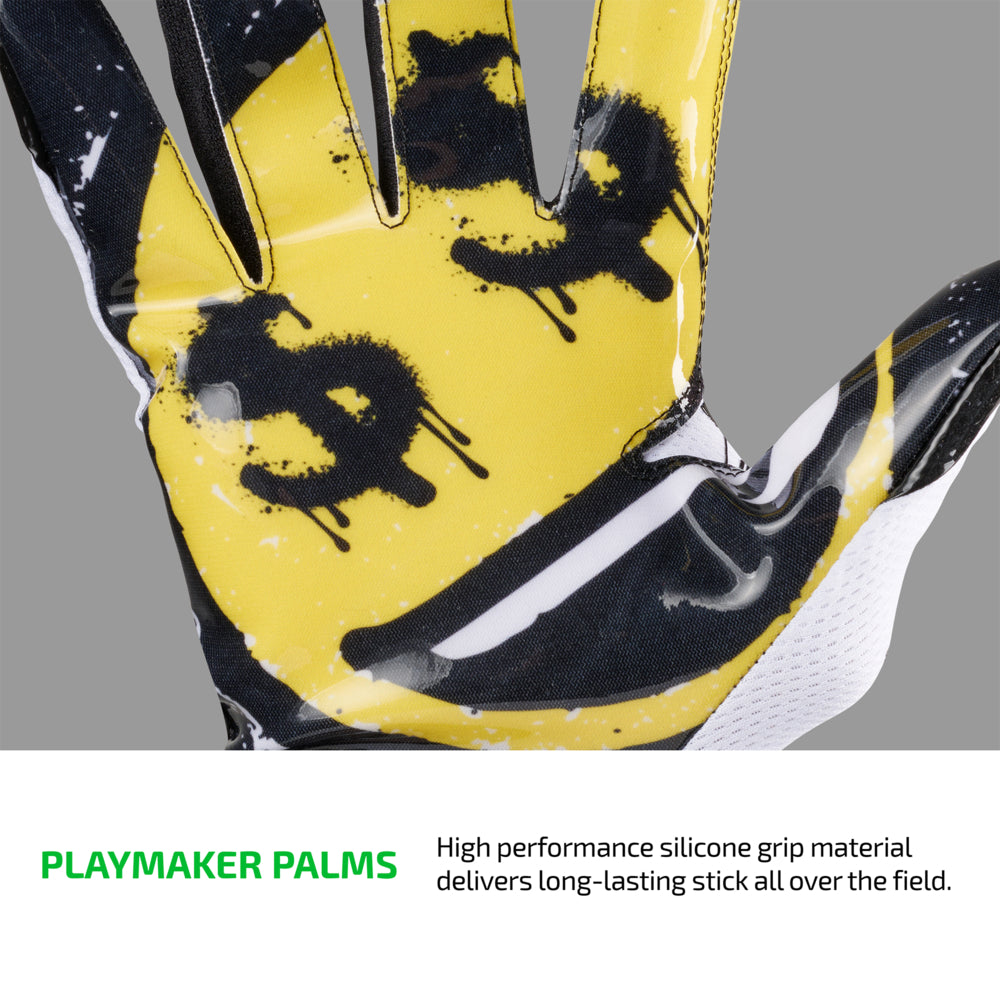 PLAYMAKER PALMS - High performance silicone grip material delivers long-lasting stick all over the field.