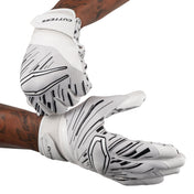 Cutters Sports Game Day Pro LE Receiver Football Gloves - White/Black Lux - Football Player Tightening Straps for Better Fit