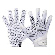 Cutters Sports Game Day Pro LE Receiver Football Gloves - White/Black Lux - Front and Back of Glove