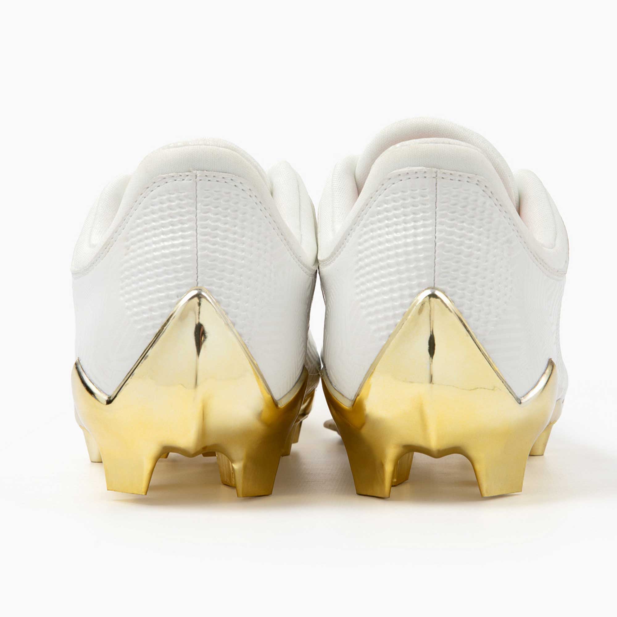 Phenom Elite Quantum Carbon Football Cleats - White/Gold - Back View