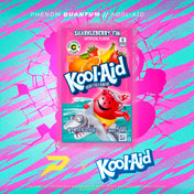 Kool-Aid Sharkleberry Fin drink mix packet with the Phenom x Kool-Aid logo on a pink and teal graphic