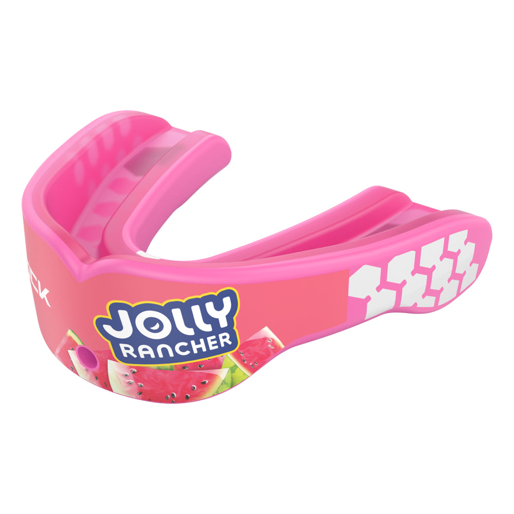 Shock Doctor Jolly Rancher Gel Max Power Flavor Fusion Mouthguard - Watermelon- Front Angle View