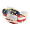 Shock Doctor Chrome Stars & Stripes Max AirFlow Football Mouthguard - Stars and Stripes Gold - Front View