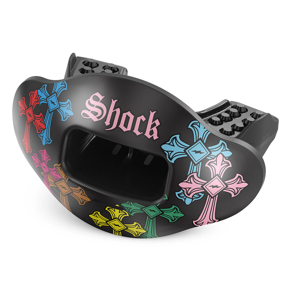Shock Doctor Divine Drip Max AirFlow Football Mouthguard - Black - Front Hero View