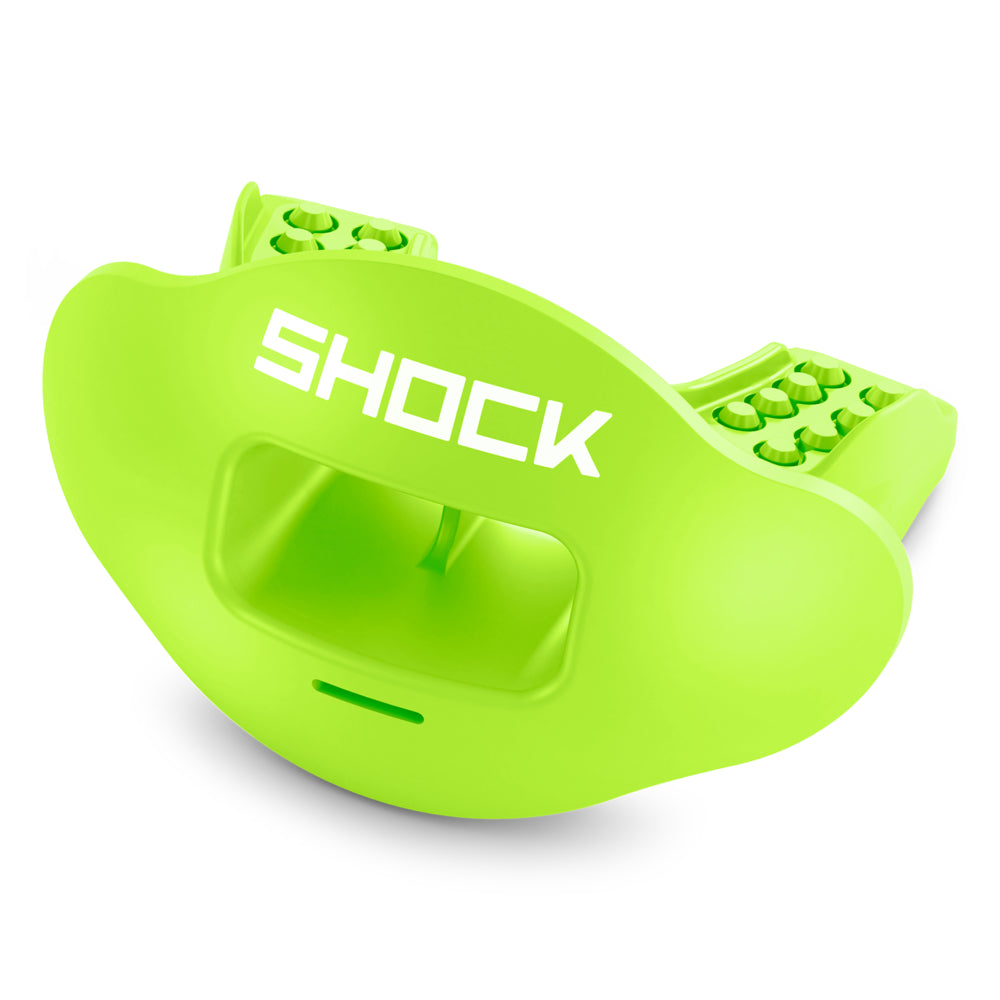Shock Doctor Max AirFlow football mouthguard in Shock Green