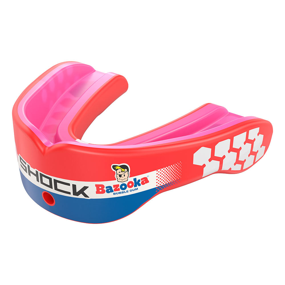 Shock Doctor Bazooka Joe Gel Max Power Flavor Fusion Mouthguard - Bubble Gum - Front Angle View