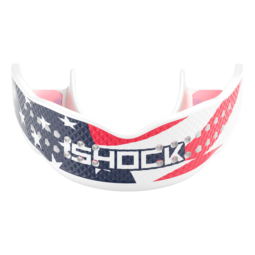 Shock Doctor Trash Talker Stars & Stripes Mouthguard - Front Angle