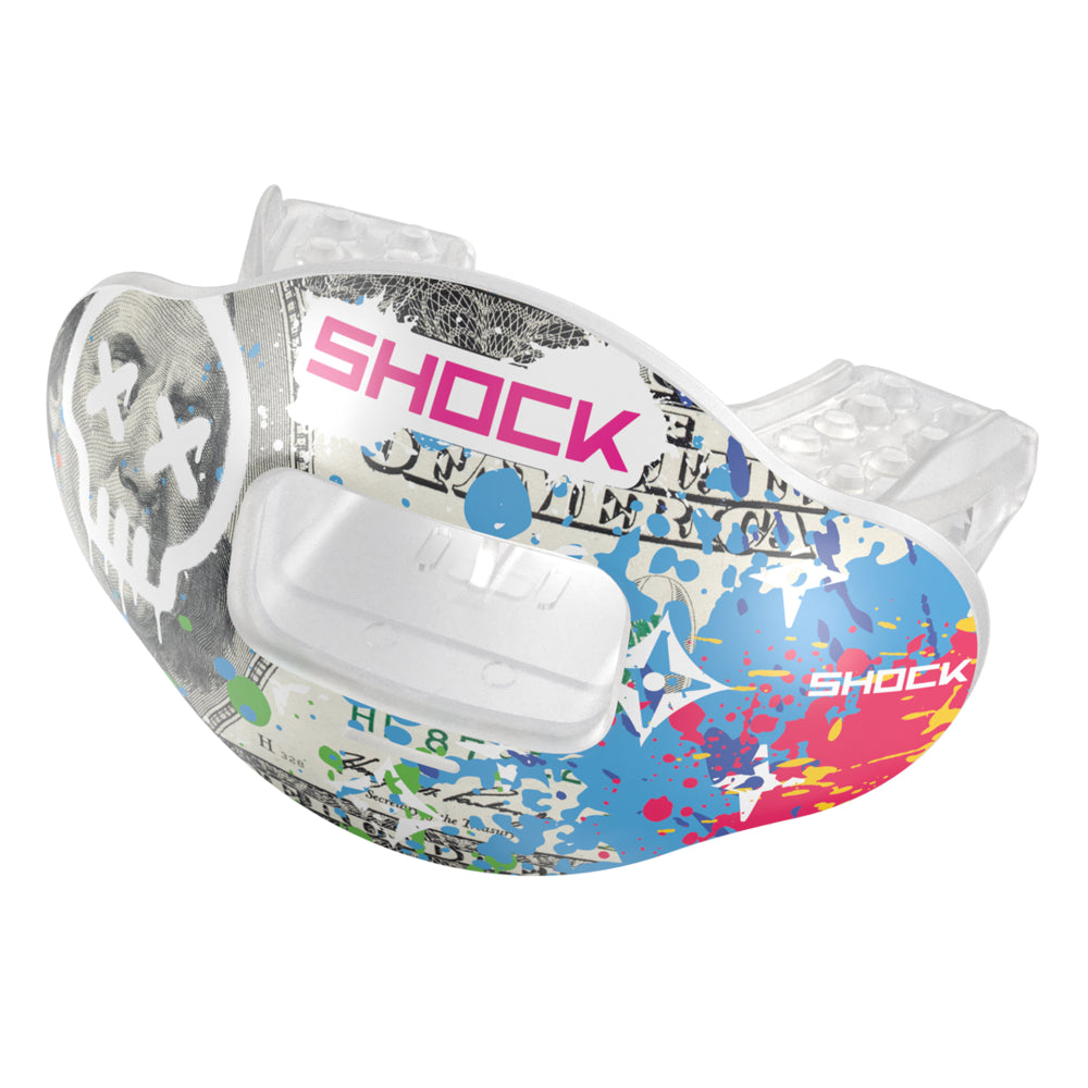 Shock Doctor Benjamin Splatter Max AirFlow Football Mouthguard - Front Angle View